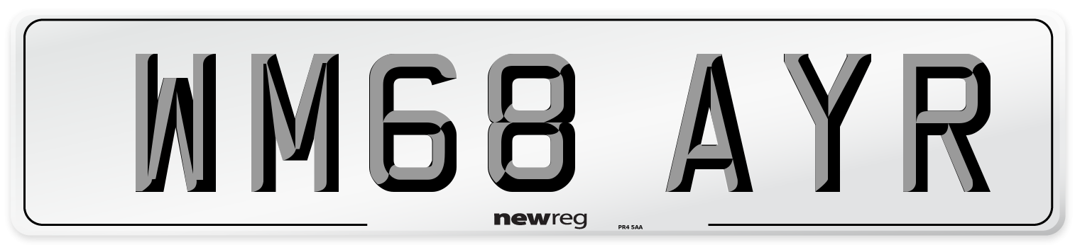 WM68 AYR Number Plate from New Reg